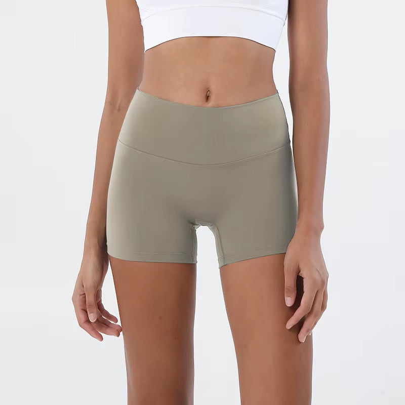 Nylon Gym Short Yoga Fitness Women Cycling Shorts Tight Elastic Breathable High Waist Sports Pants No T Lines 13 Colors