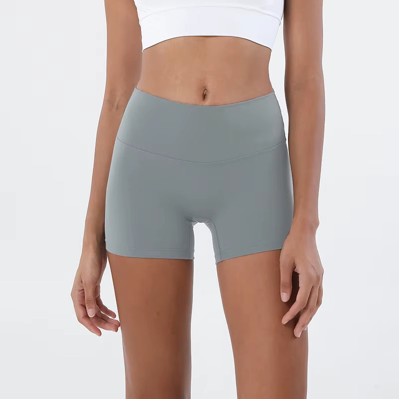Nylon Gym Short Yoga Fitness Women Cycling Shorts Tight Elastic Breathable High Waist Sports Pants No T Lines 13 Colors