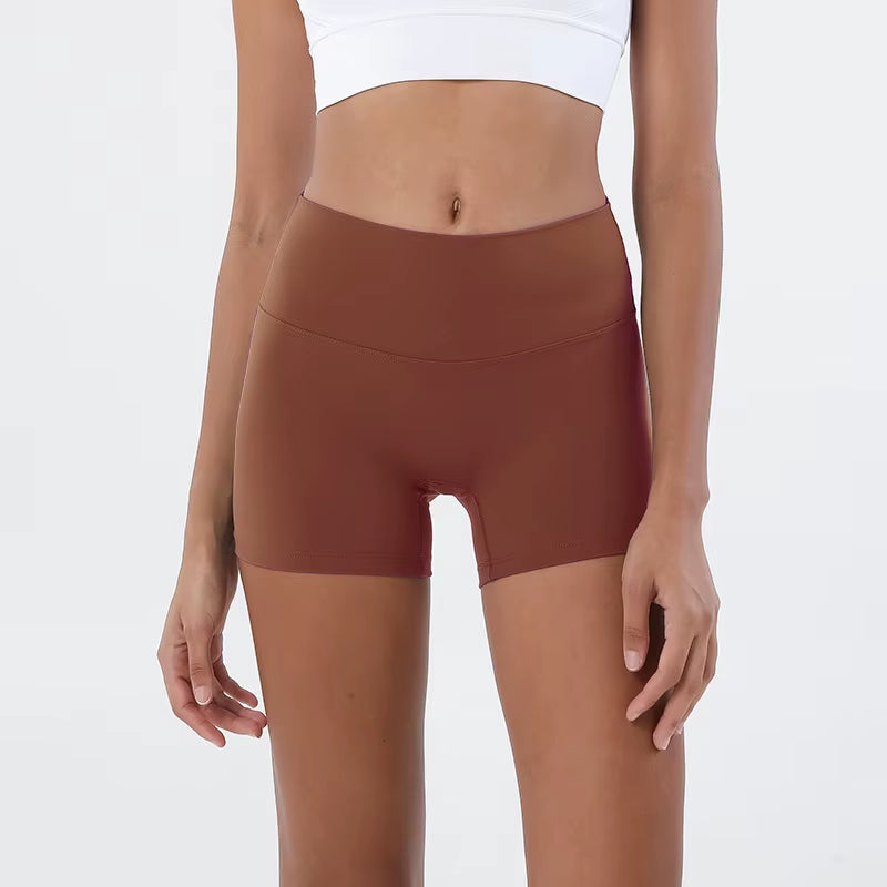Nylon Gym Short Yoga Fitness Women Cycling Shorts Tight Elastic Breathable High Waist Sports Pants No T Lines 13 Colors