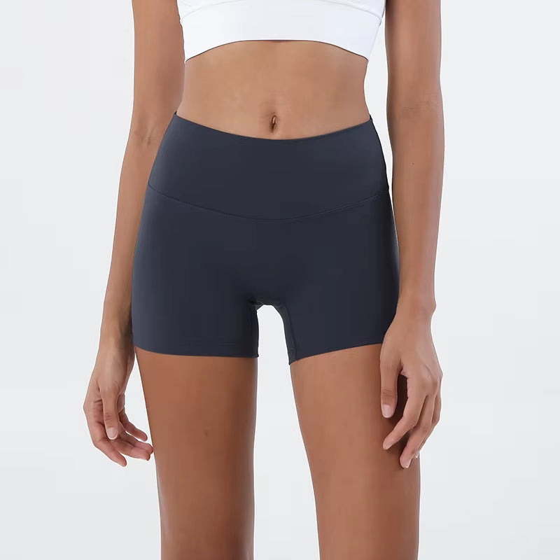 Nylon Gym Short Yoga Fitness Women Cycling Shorts Tight Elastic Breathable High Waist Sports Pants No T Lines 13 Colors