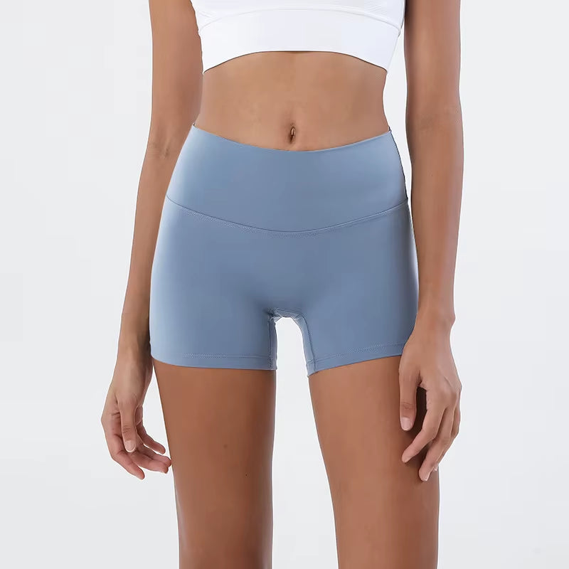 Nylon Gym Short Yoga Fitness Women Cycling Shorts Tight Elastic Breathable High Waist Sports Pants No T Lines 13 Colors