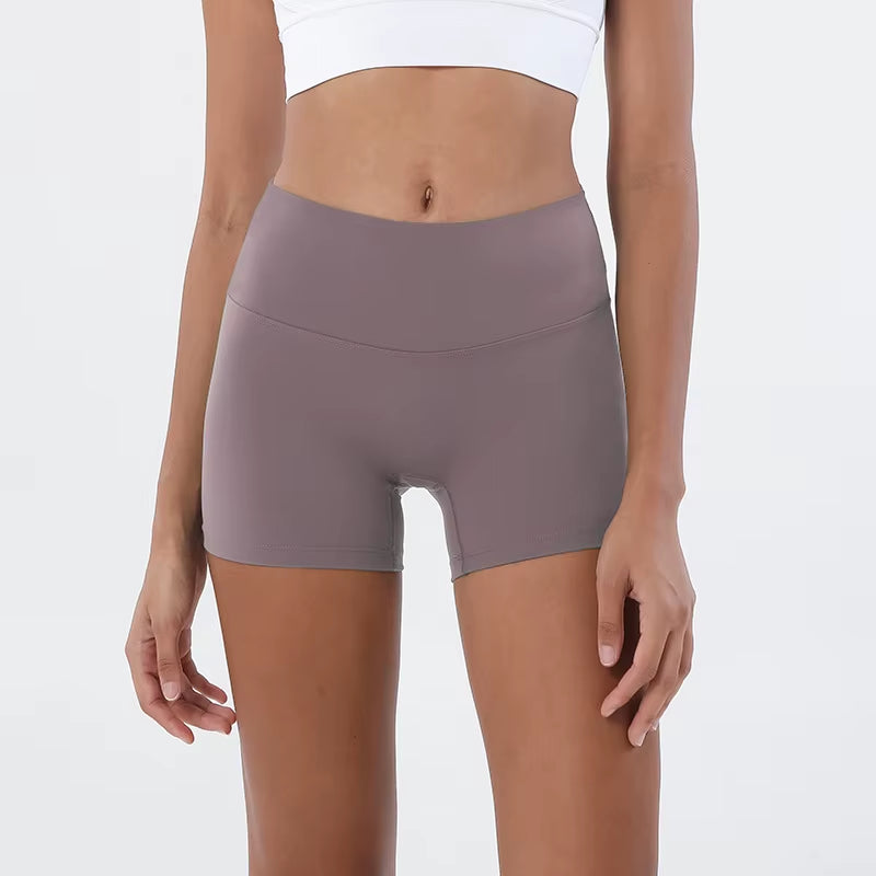 Nylon Gym Short Yoga Fitness Women Cycling Shorts Tight Elastic Breathable High Waist Sports Pants No T Lines 13 Colors